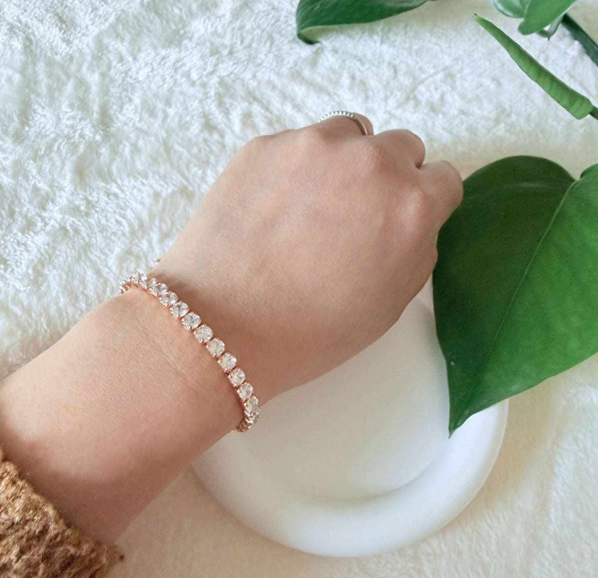 Rose Gold Adjustable Tennis Bracelet