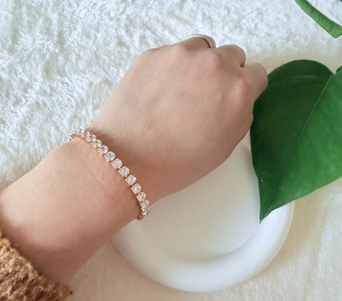 Rose Gold Adjustable Tennis Bracelet