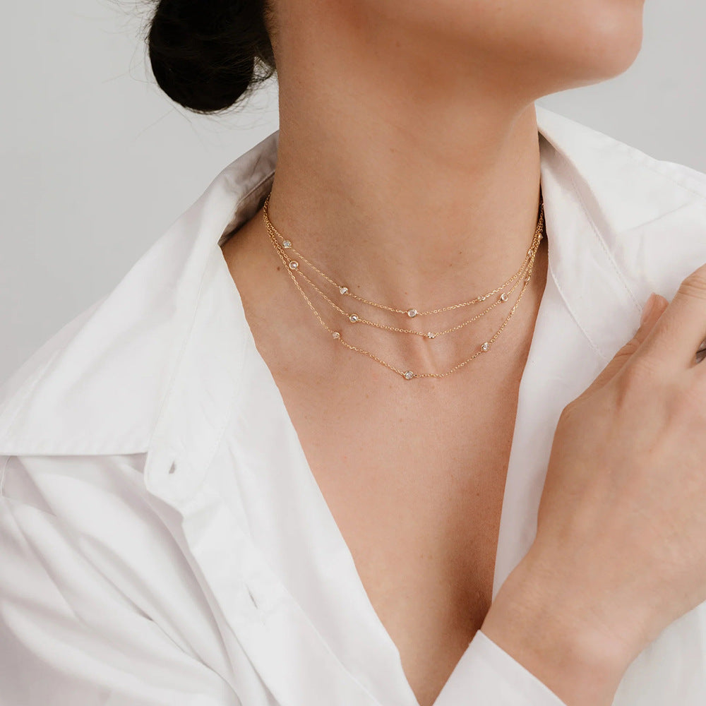Three-layer Twin Necklace For Women
