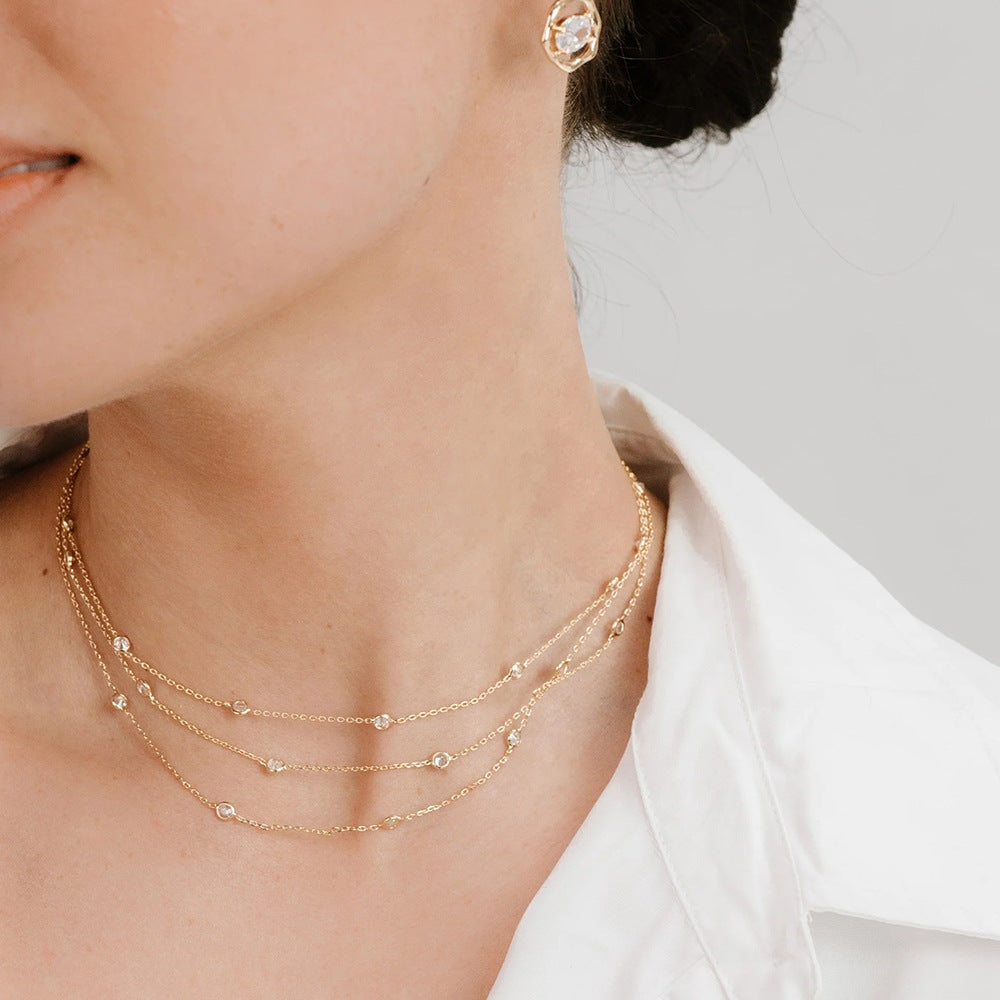 Three-layer Twin Necklace For Women