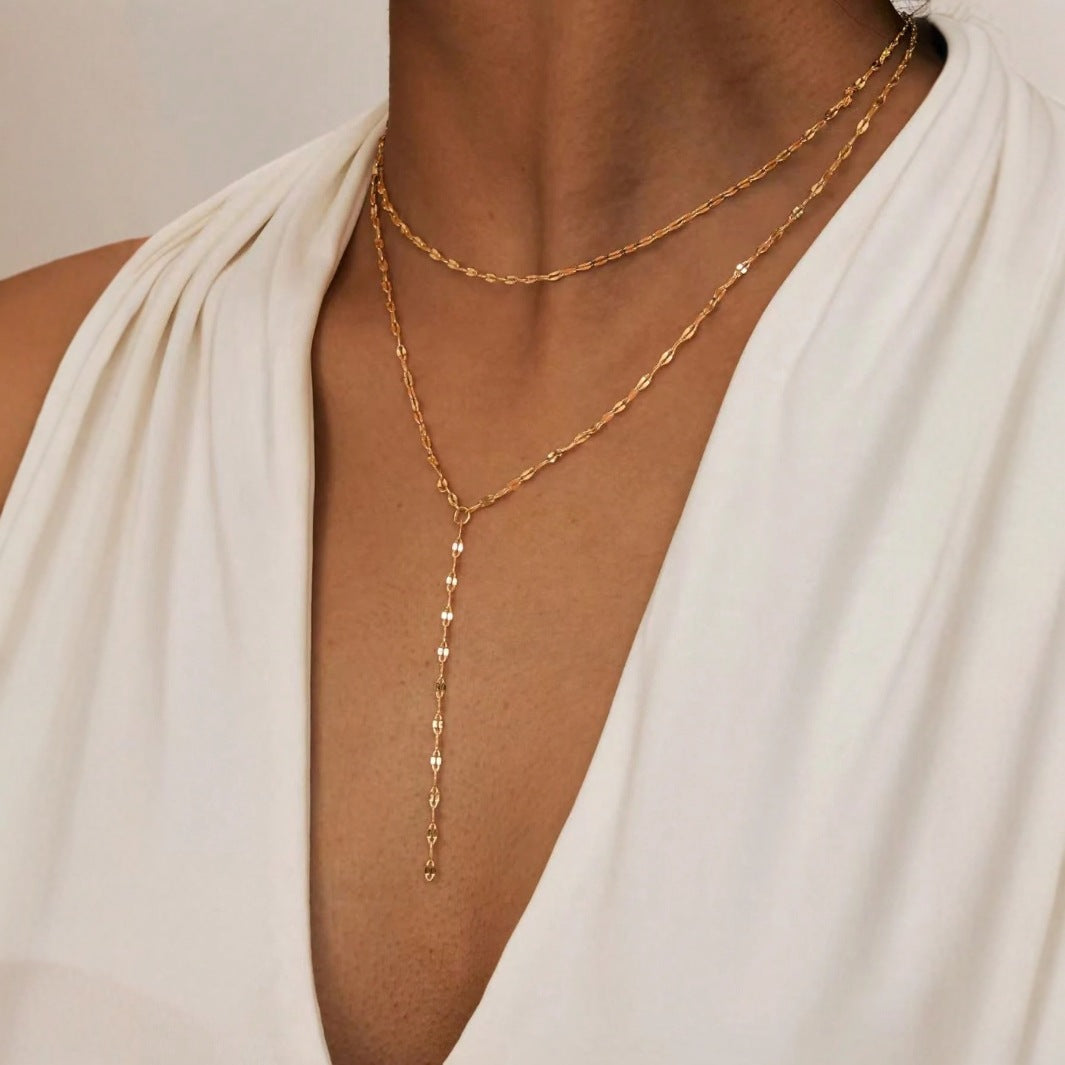 Simple Y-shaped Pendant Necklace