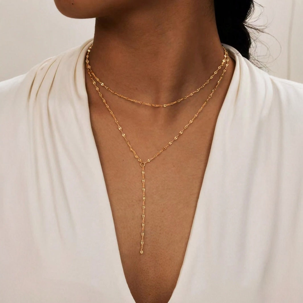 Simple Y-shaped Pendant Necklace
