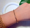 Modern Gold Toned Paperclip Link Bracelet